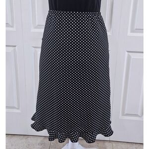 Polka Dot Black & White Spotted Midi Skirt PRINCIPLES Size 10